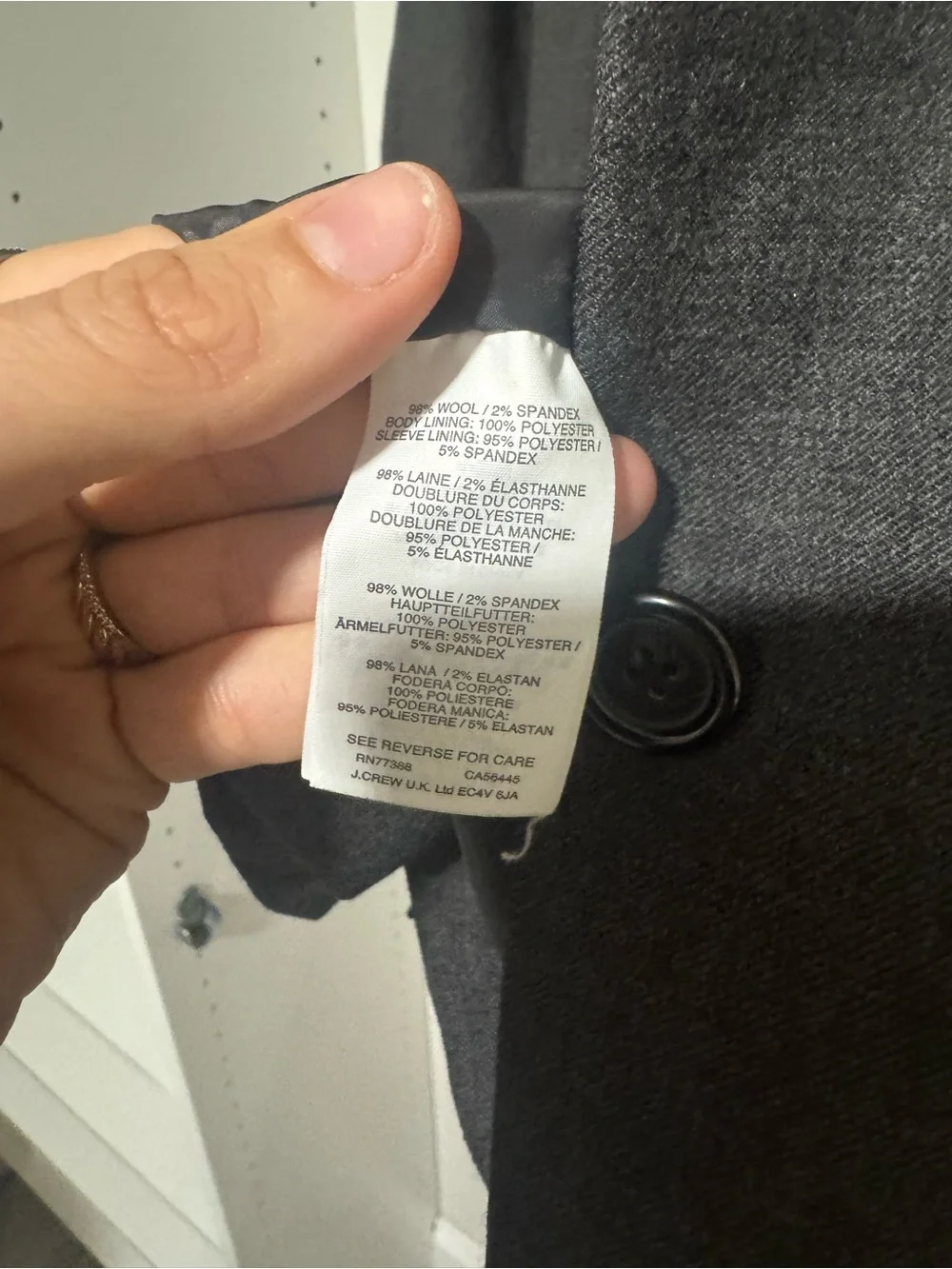 J. Crew Gray Wool Stand-Collar Regent Blazer